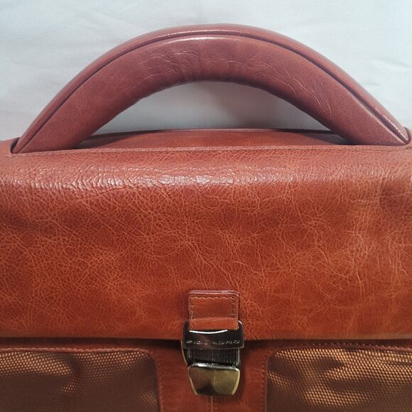 PIQUADRO Leather Brown/Burnt‎ Orange Briefcase/Office/Laptop Bag - Picture 2 of 9
